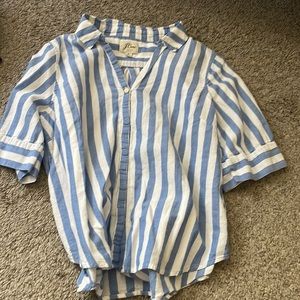 J Crew striped short sleeve button down